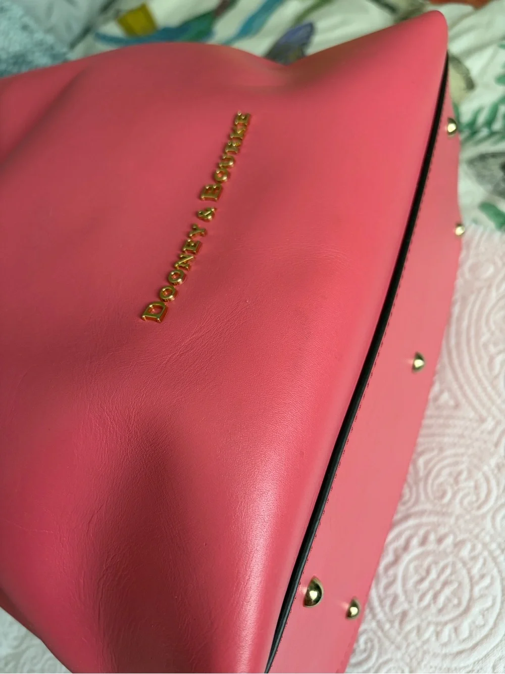 Dooney & Bourke City Barlow BBGum Pink Leather Crossbody Tote